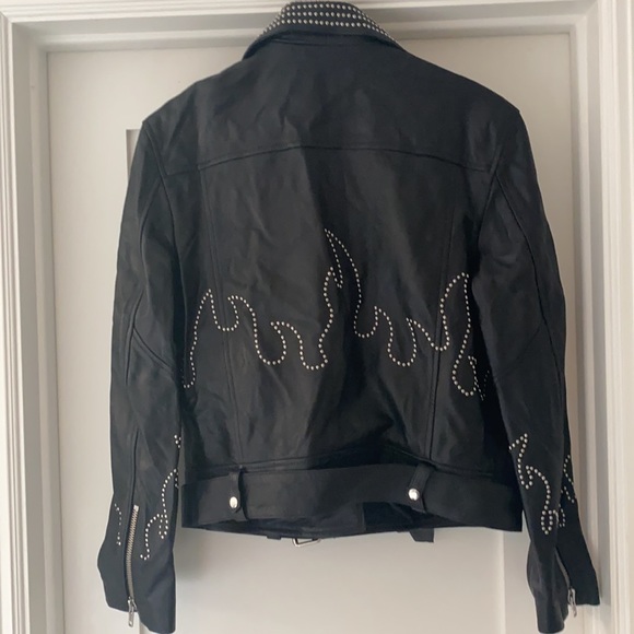 Revolve Flame Studded Leather Jacket - Picture 2 of 2